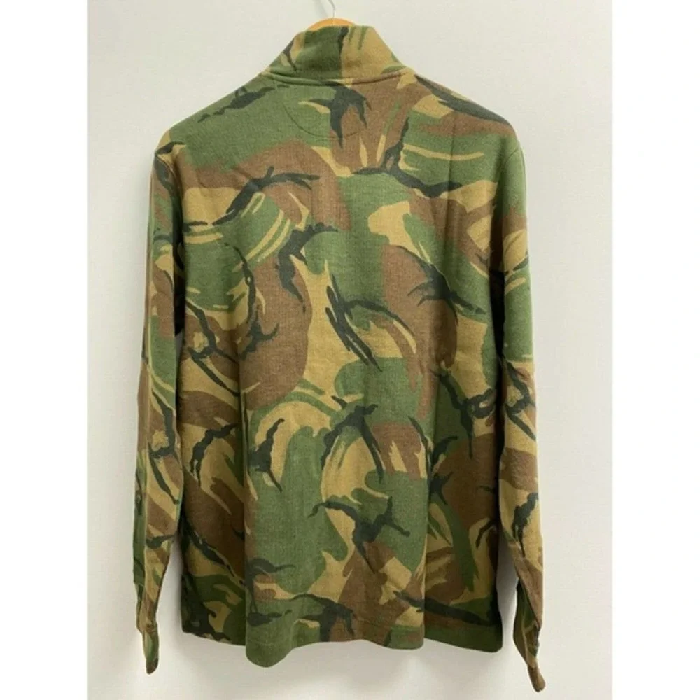 NEW Polo Ralph Lauren Men's Size S‎ Estate-Rib Quarter-Zip Pullover Camo Sweater